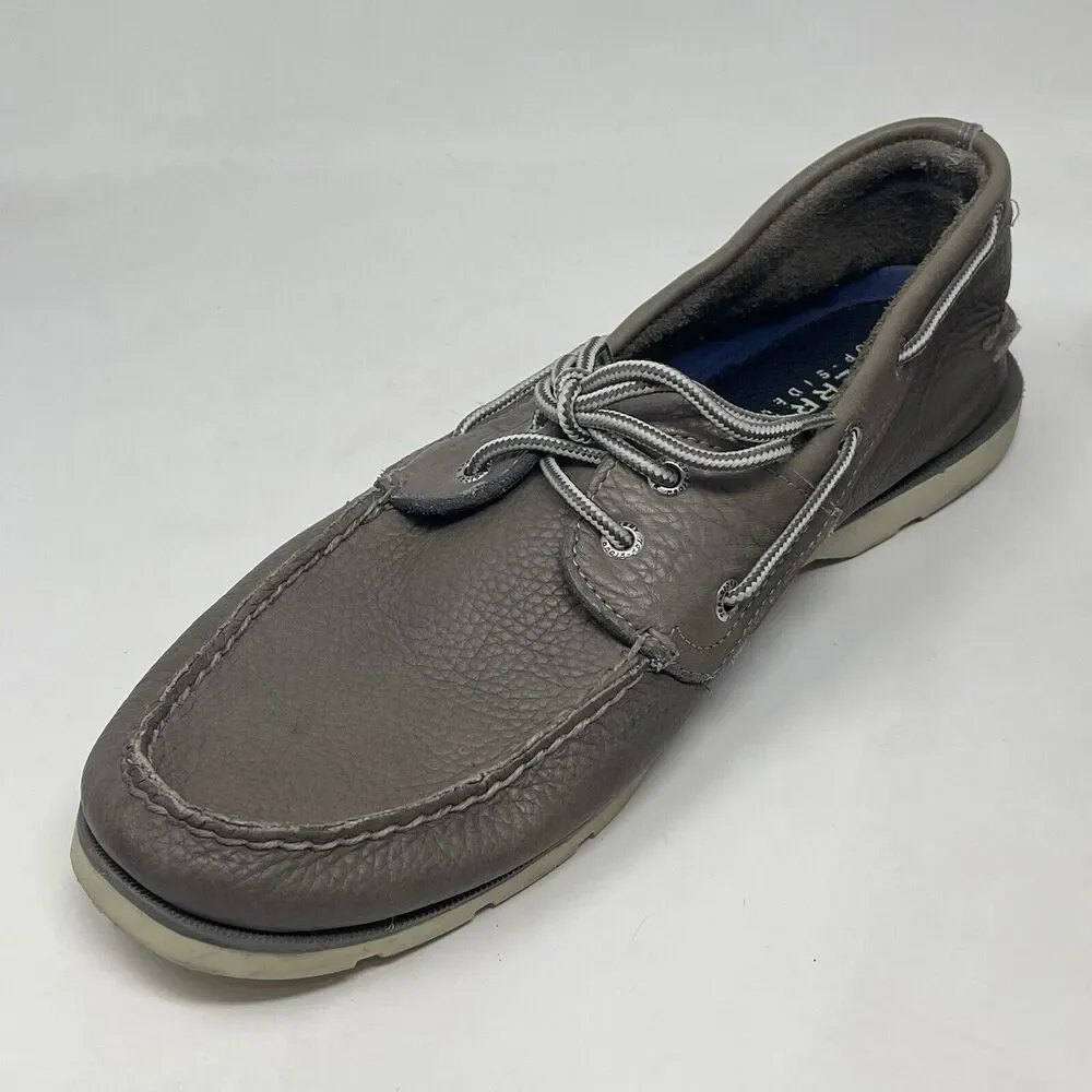 Sperry Top Sider Leeward Boat Shoes Mens 12 M Gray Leather 2 Eye Moccasins